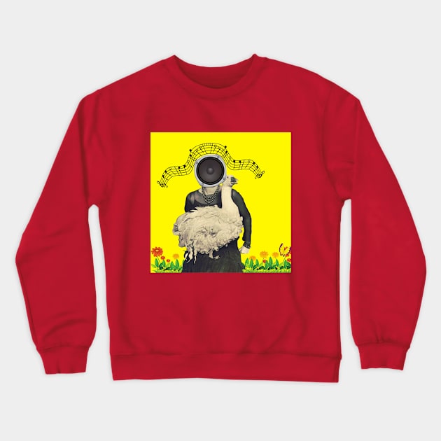 Opera Singer Goose with Supportive Mom (Speaker 3.1) | Mother's Day Crewneck Sweatshirt by Cosmic Story Designer